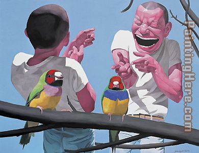 Big Parrots painting - Yue Minjun Big Parrots art painting